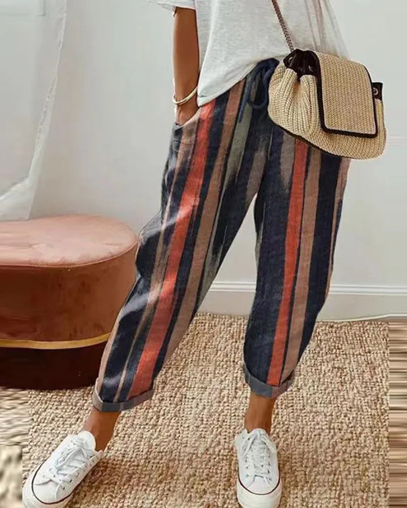 Women's cotton linen casual pants