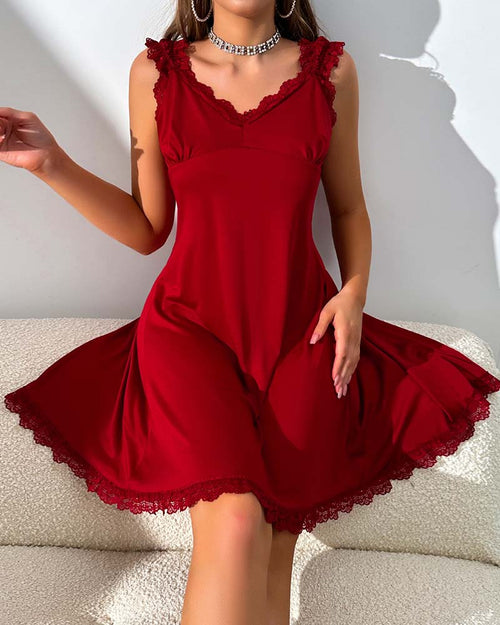 Back Slit Lace Nightdress